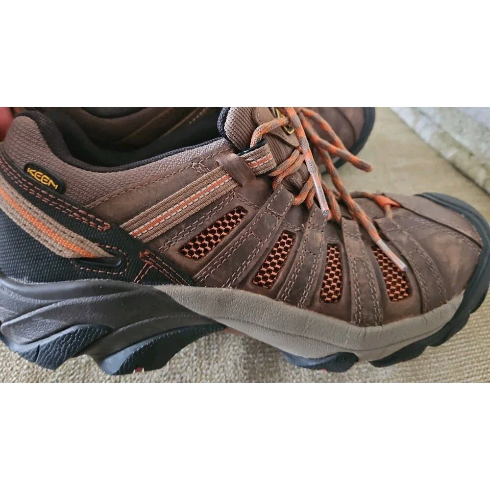 KEEN ASTM F2413-11 LOW STEEL TOE WATERPROOF WORK HIKING MEN'S BOOTS Sz 9EE